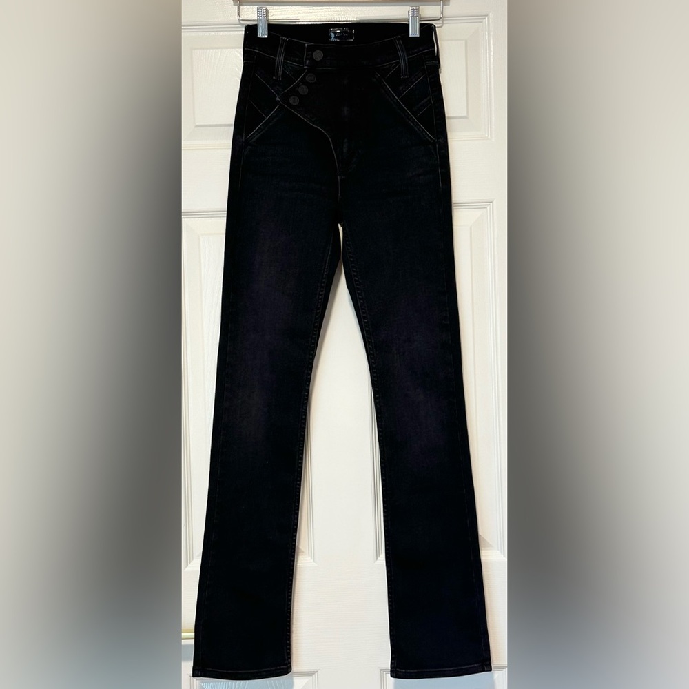 Women’s MOTHER The Right Away Rider Jeans Encounters At Night Stretchy SZ 25
